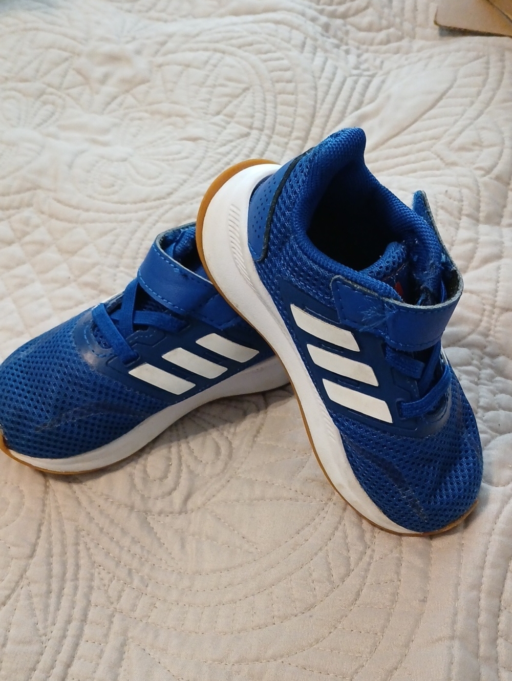 adidas RUNfalcon Boys Blue & White Sneakers US 6K